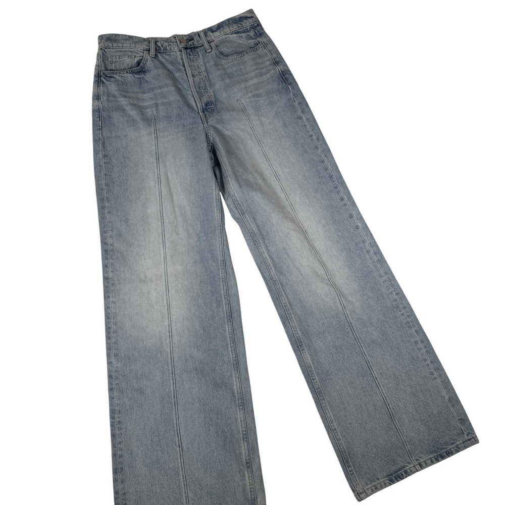 Banana Republic Wide Leg Jeans Womens 31 Light Wash Pintuck Full L 90s Retro